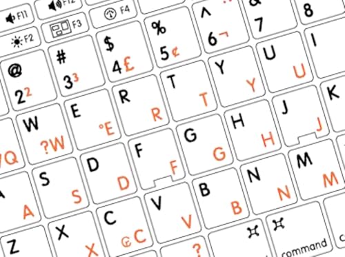 Pegatinas de teclado para laptop Mac en portugués e inglés miniatura 1