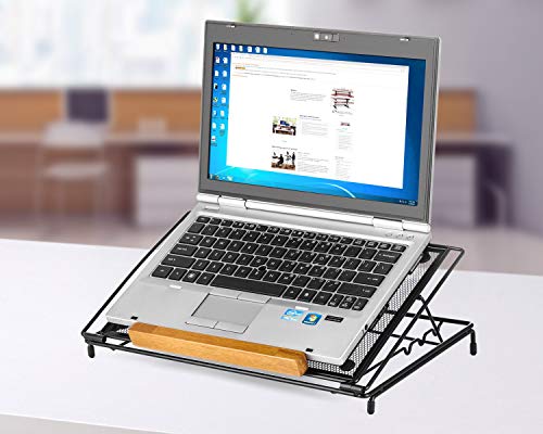 Halter Mesh Ventilated Adjustable Laptop Stand for Laptop/Notebook/iPad/Tablet and More - 9" X 14" - Black - Thumbnail 4