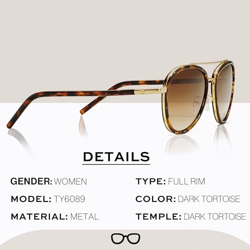 Tory Burch TY6089 PILOT Shape Sunglasses with eSHADES Luxury Eyewear kit Bundle2