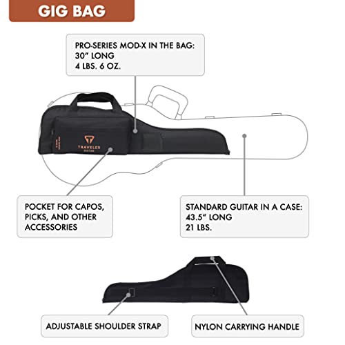 Traveler Guitar Acoustic Guitar 6 String Pro-Series Mod-X (Matte Black), Right, (Psm Bkm) #TOP6