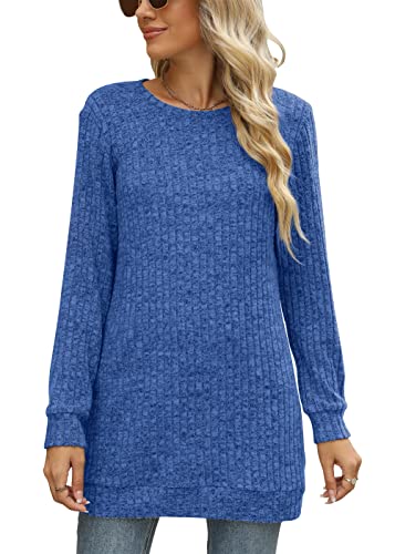 Image of Sweaters for Women Long Sleeve Crewneck Sweatshirt Loose Casual Tunic Tops