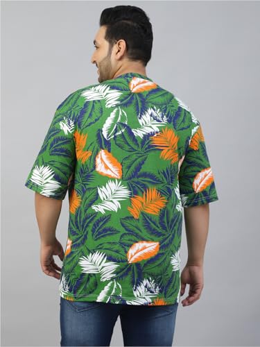 Image of Veirdo 100% Pure Cotton Oversized Loose Baggy Fit Drop Shoulder Paisley Printed Plus Size T-Shirt for Men (Sizes: 2XL to 5XL)