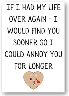 Second Ave Funny Life Over Again Birthday Valentine Card For Him/Her