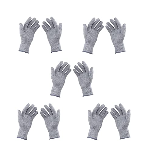 Luzhengyang Cut Proof Gloves - 5 Pairs Elastic Hand ors for Kitchen, Yard-Work | Stab Work Gloves for Cutting, Carving | weight, Breathable HPPE+Nylon Gloves - Adults, As Described