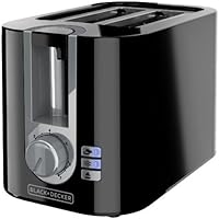 BLACK+DECKER 2-Slice Toaster: Extra-Wide Slots for Bagels, 7 Shade Settings, Illuminated Bagel/Frozen Functions, Easy Clean