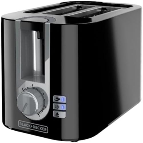 BLACK+DECKER Tostadora de 2 rebanadas, 7 tonos tostados, bandeja extraíble para migas, bagel iluminado, funciones congeladas y de cancelación