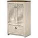 Bush Furniture Fairview Storage Cabinet with Drawer in Antique White and Tea Maple