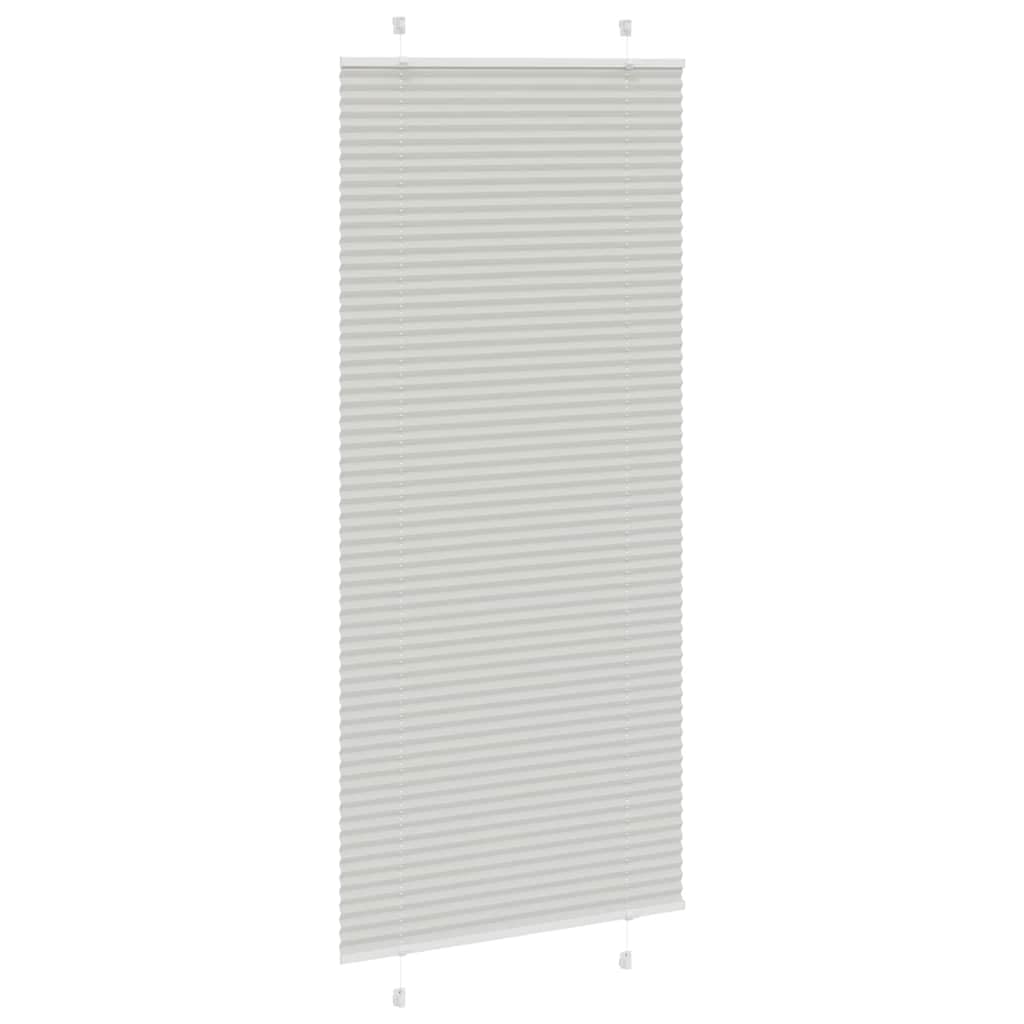 Store plissé Gris Clair 95x200 cm, Tissu 94,4 cm, Store vénitien tamisant occultant pour fenêtre, Protection Solaire, intimité et Isolation Thermique, Montage sans perçage ou avec vis