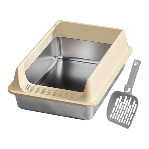 Arenero de acero inoxidable para gatos ideal para terraza y jardín 8
