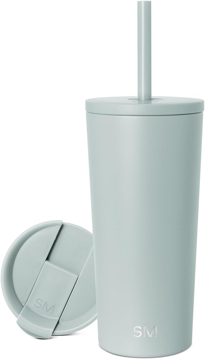 Simple Modern Insulated Tumbler with Lid and Straw | Iced Coffee Cup Reusable Stainless Steel Water Bottle Travel Mug | Gifts for Women Men Her Him | Classic Collection | 20oz | Sea Glass Sage