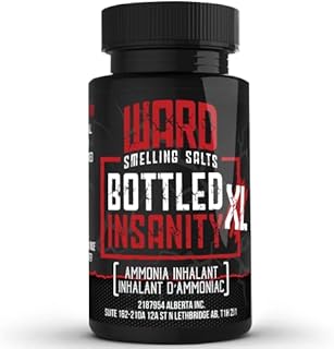 Ward Smelling Salts - Bottled Insanity - Insanely Strong Ammonia Inhalant for Athletes | Smelling Salt for Athletes - Powerlifting Hockey Football Weight Lifting and More | Insane Smelling Salt