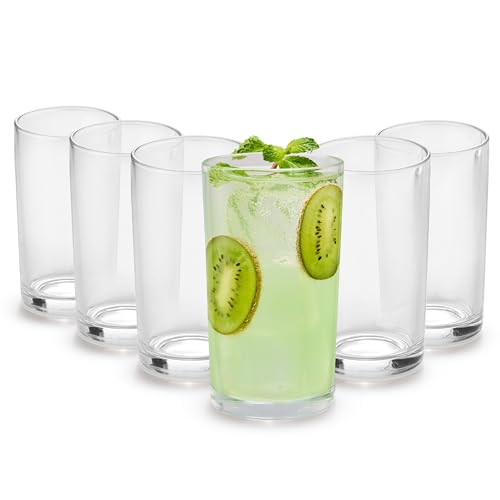 Image of CELLO Liberty Hi-Ball Glass Set of 6 Pcs 280ml, Transparent | Freezer & Fridge Safe, Leadfree Dishwasher Safe Toughened Crystal Clear Glasses Set for Drinking Water Juice Milk Cocktail Mocktail Soda
