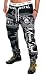 Produktbild Jaylvis Herren Hose Jogginghose lang Trainingshose Fitnesshose 100% Baumwolle Sweatpants Marine Royal H.512 Camou/Dunkel-Weiß L