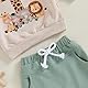Geagodelia 1. Jahr Geburtstags Outfit Baby Junge Kleidung Set Langarm Sweatshirt und Hose Bekleidungssets für Jungen (1 Tiere Beige, 12-18 Months)
