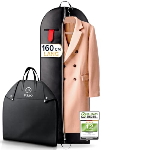 FiRiO® 1 x Premium Kleidersack lang 160 cm - 50% DICKERES MATERIAL - Faltbare Kleidersack Reisetasche für Mantel, Jacke & Co- Business Anzugtasche - Atmungsaktive Kleidersäcke für Reise & Aufbewahrung