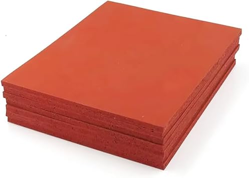 Red Silicone Heat Press Mat, High Temp Silicone Foam Pressing Pad 500x500x1-6 mm Red500x500x6mm