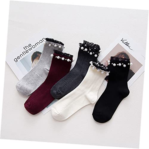 Cotton Socks Ruffle Turn Socks Women for Women Cotton for Womans &4