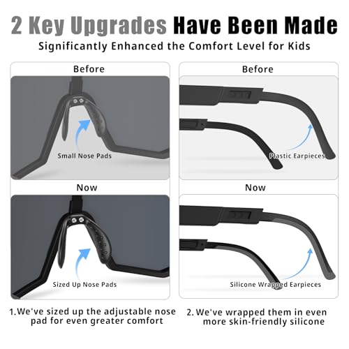Image of X-TIGER Polarized Youth Baseball Sunglasses UV400 Kids Sunglasses Boys Girls 8-12 Youth for Softball Cycling Sports Glasses