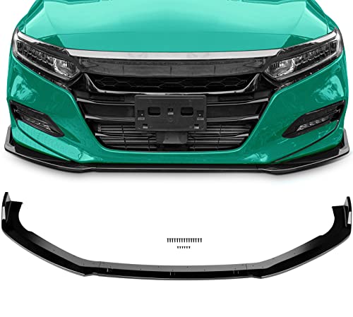 SCITOO Front Lip Spoiler Fits for 2018-2020 for Honda Accord Sedan Glossy Black Front Bumper Lip