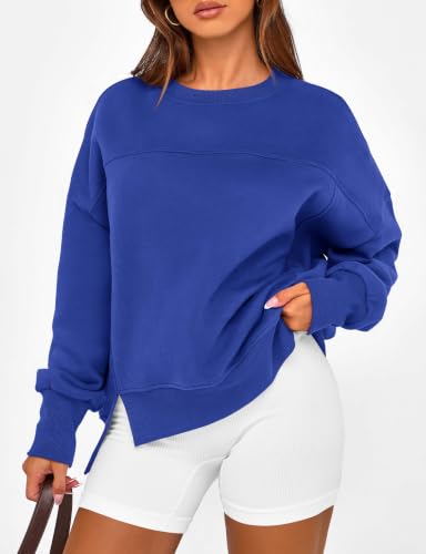 BTFBM Womens Crewneck Sweatshirts Fleece Pullover,L,Royal Blue - image 7