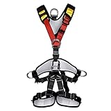 Uanqfegy Ganzkörper-Klettergurt, schützender Sicherheitsgurt zum Abseilen, Klettern, Bergsteigen, S