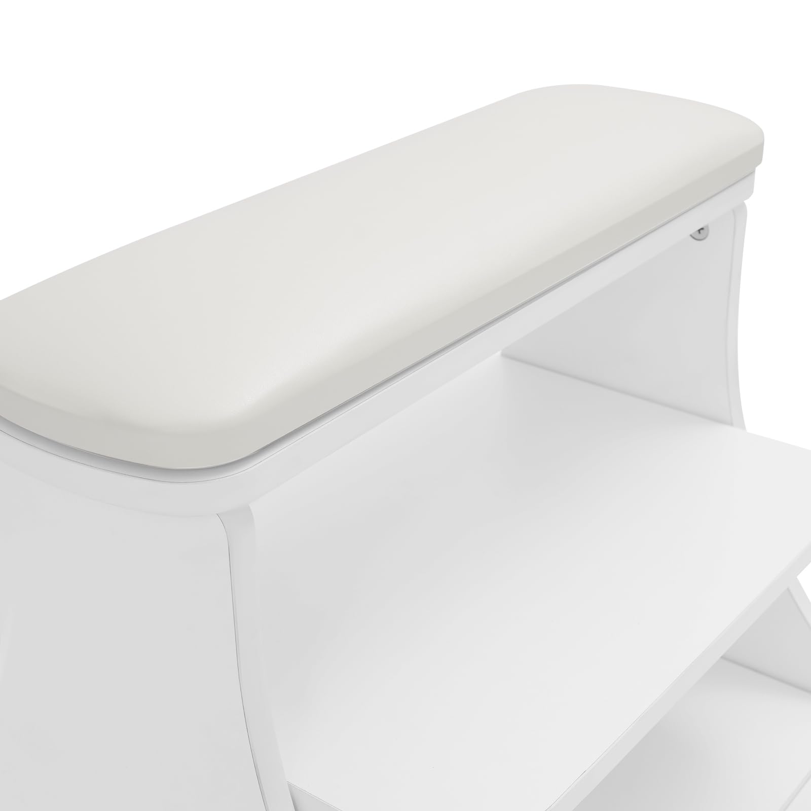 Poggiapiedi per manicure, pedicure, poggiapiedi a 3 piani, poggiapiedi con cassetti, pedicure con 4 ruote universali (bianco)