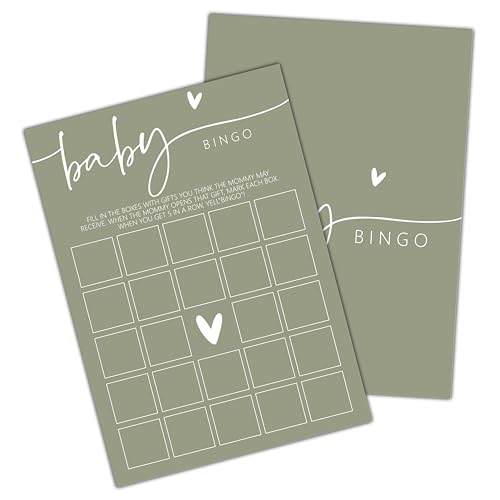 ONDTOM Baby Bingo Game Cards for Baby Shower Games, Minimalism Baby Gender Reveal Party Game, Pregnant Celebration Decoration Supplies(5"x7")-game-B02
