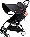 Housse de Soleil pour Poussette Bébé Pare-soleil Poussette Universelle Ombrelle Poussette UPF50+ Anti-UV Auvent de Landau Coupe-vent Imperméable Couverture de Parasol avec Moustiquaire Anti-solaire