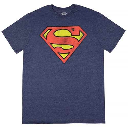 DC Comics Superman Men's Man Of Steel Distressed Logo Adult Graphic Print T-Shirt