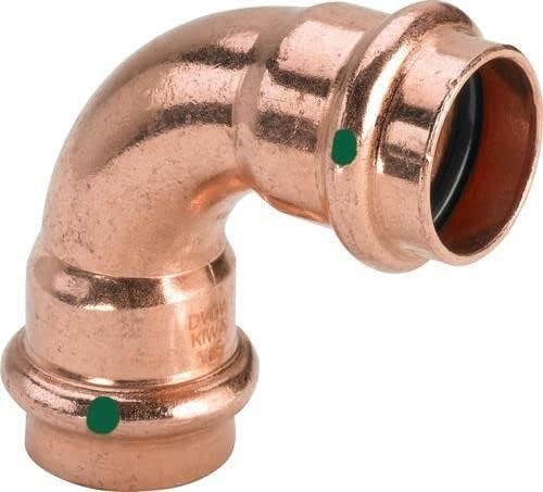 zbs24 Pressfittings Kupfer, Bogen 28mm 90° I/I (5 Stück), mit Dichtungen für Trinkwasser und Gasleitungen, V-Press Kontur, DVGW geprüft zbs24 Pressfittings Kupfer, Bogen 28mm 90° I/I (5 Stück), mit Dichtungen für Trinkwasser und Gasleitungen, V-Press Kontur, DVGW geprüft