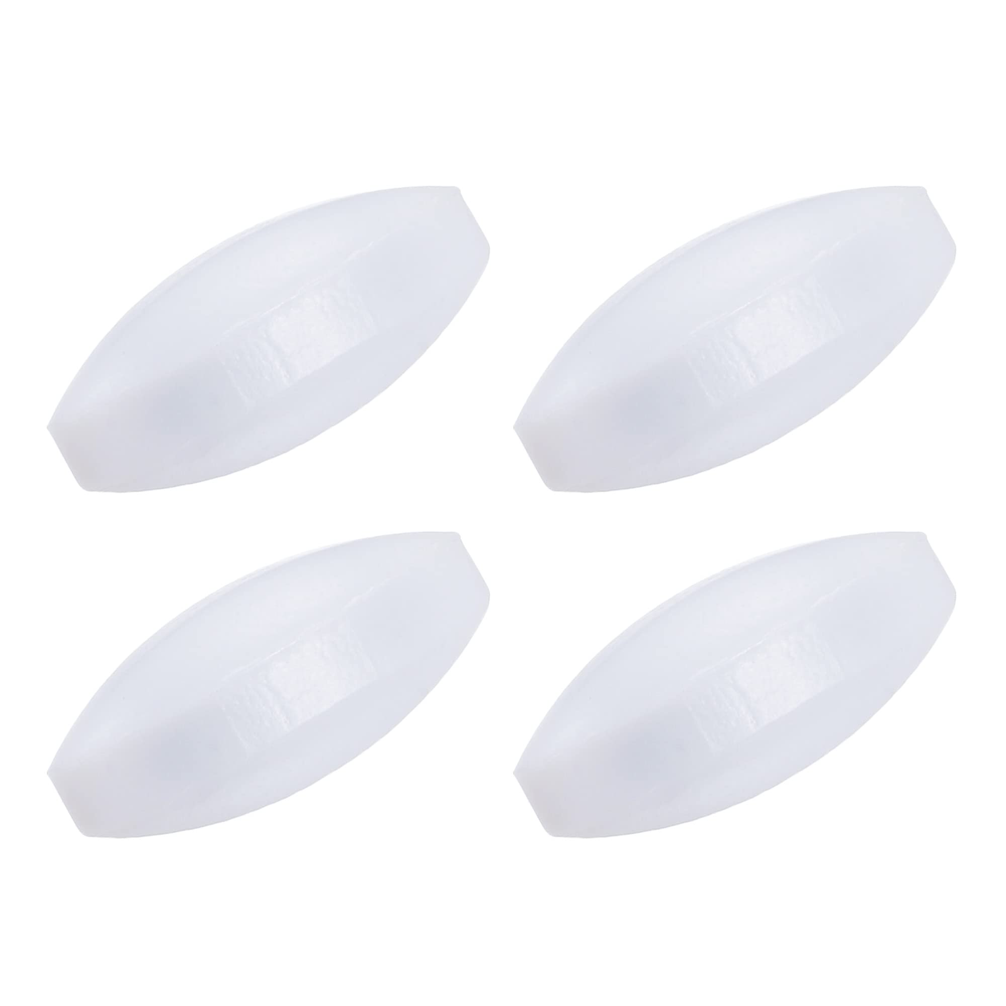 MECCANIXITY Magnetic Stirrer Mixer Stir Bar Rod 20mm(0.79") Olive Shape PTFE Coating Magnet White for Laboratory Pack of 4