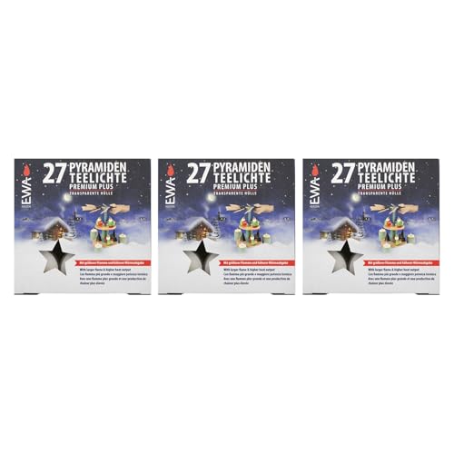 Ebersbacher Kerzenfabrik GmbH 3er Pack Pyramidenteelichte 27...