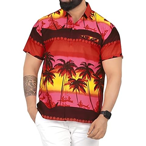 LA LEELA Casual Hawaiana Camisa para Hombre Cover