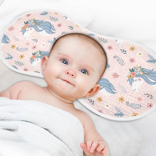 Burbuja Adorable Horses Muslin Baby Burp Cloths, Soft & Absorbent Cotton Burping Rags for Newborn Boys & Girls, 2 Pack4