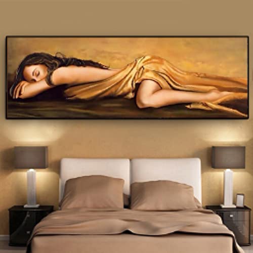 Poster femme endormie sexy 70x210cm toile abstraite nordique pour salon sans cadre