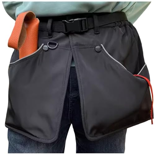 EHERDM Hundetrainer-Schürze mit Mehreren Taschen und Hüftgurt, verstellbare Hundetrainingshose, wasserdichte Hundetrainingshose, Hundehandler-Kleidung für Outdoor-Trainingsaktivitäten, Schwarz, XL