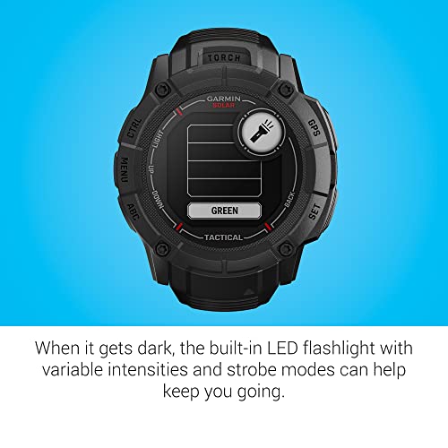 Image of Garmin Instinct 2X Solar - Tactical Edition, Rugged GPS Smartwatch, Built-in Flashlight, Ballistics Calculator, Solar Charging Capability, Black
