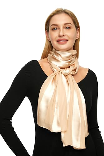 PANTONIGHT Women's Polyester Head Wrap Plain Metallic Evening Shawl Lightweight Wedding Shawl Satin Wraps for Party4
