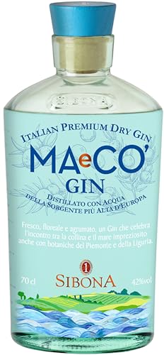 Sibona MAeCO‘ Italian Premium Dry Gin – Aromatischer, frischer Gin aus Italien mit 42 % vol. Alkohol (1 x 0,7l)