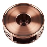 SEWACC Edelstahl Teekannenwärmer Stövchen mit Lüftungsschlitzen Kupferfarbener Tee und Kaffeewärmer für Zuhause und Büro