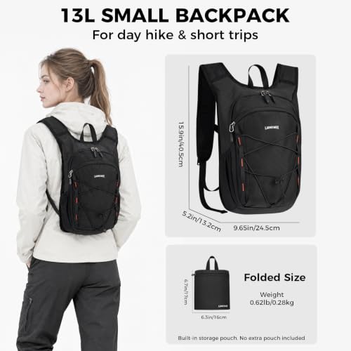 Small Hiking Backpack 13L Lightweight Foldable Travel Daypack for Men Women - image 3