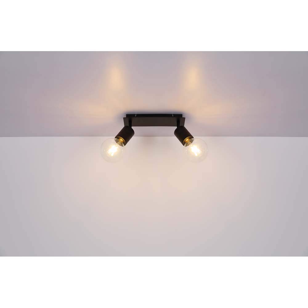 Lampada da soffitto con faretti mobili, in alluminio, colore: nero, per camera da letto, ufficio
