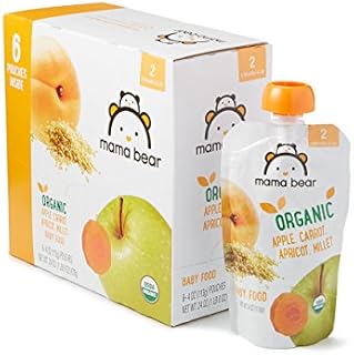 Amazon Brand - Mama Bear Organic Baby Food, Stage 2, Apple Carrot Apricot