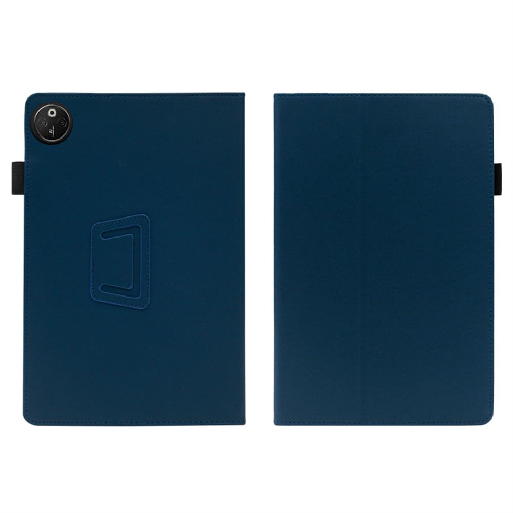 INSOLKIDON Compatible with Doogee T30 Max 12.4 INCH Tablet case, Full Coverage Ultra Slim PU leather Cover Case with folding Stand Cover Rugged with Auto Sleep/Wake (Blue)
