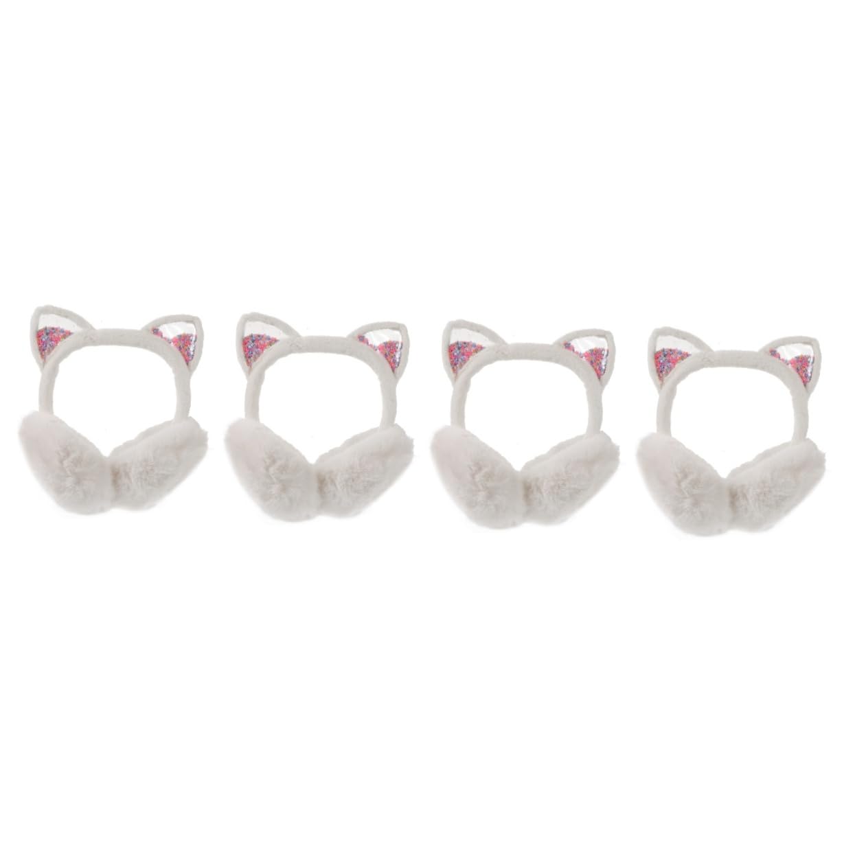 VALICLUD 4 Stück Winter warme Ohrenschützer ear muffs Weiße Ohrenschützer süße Ohrenschützer Süßes Ohrenschützer-Stirnband Ohrstulpe Ohrenschützer für Mädchen Outdoor-Ohrwärmer Plüsch