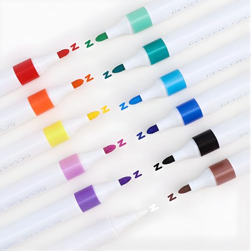 Image of JOUET Acrylic Paint Markers Set, 12 Colors, Water-Based, Non-Toxic, for Rock Painting, Canvas, Glass, Wood, School Projects