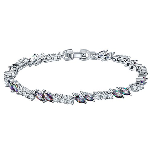 Jewellery Pulsera con dijes Pulsera Blanca para Mujer Circón Estilo de Mujer Diseño único Longitud 18 CM Jewellery