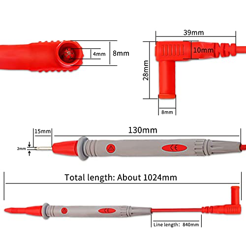 Image of Multimeter Test Meter Leads,1000V 10A Electrical Multimeter Test Lead kit with Silicone Alligator Clip for Digital Multimeter Electronic Clamp