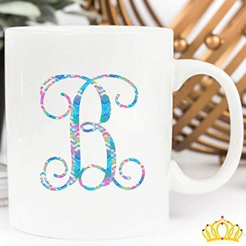 Miniatura 3 de Personalized Vine Monogram B Initial Sticker Decal for Yeti Cups, Laptops, Tumblers, or Car Window Accessories  Preppy Monogrammed Gifts for Women