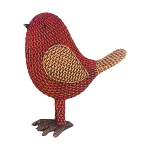 T Tooyful 鳥の置物彫刻 幸運の工芸品アクセサリー 鳥の像 風水装飾 ホリデーパーティー オフィス ホテル デスク装飾品, 赤のサムネイル